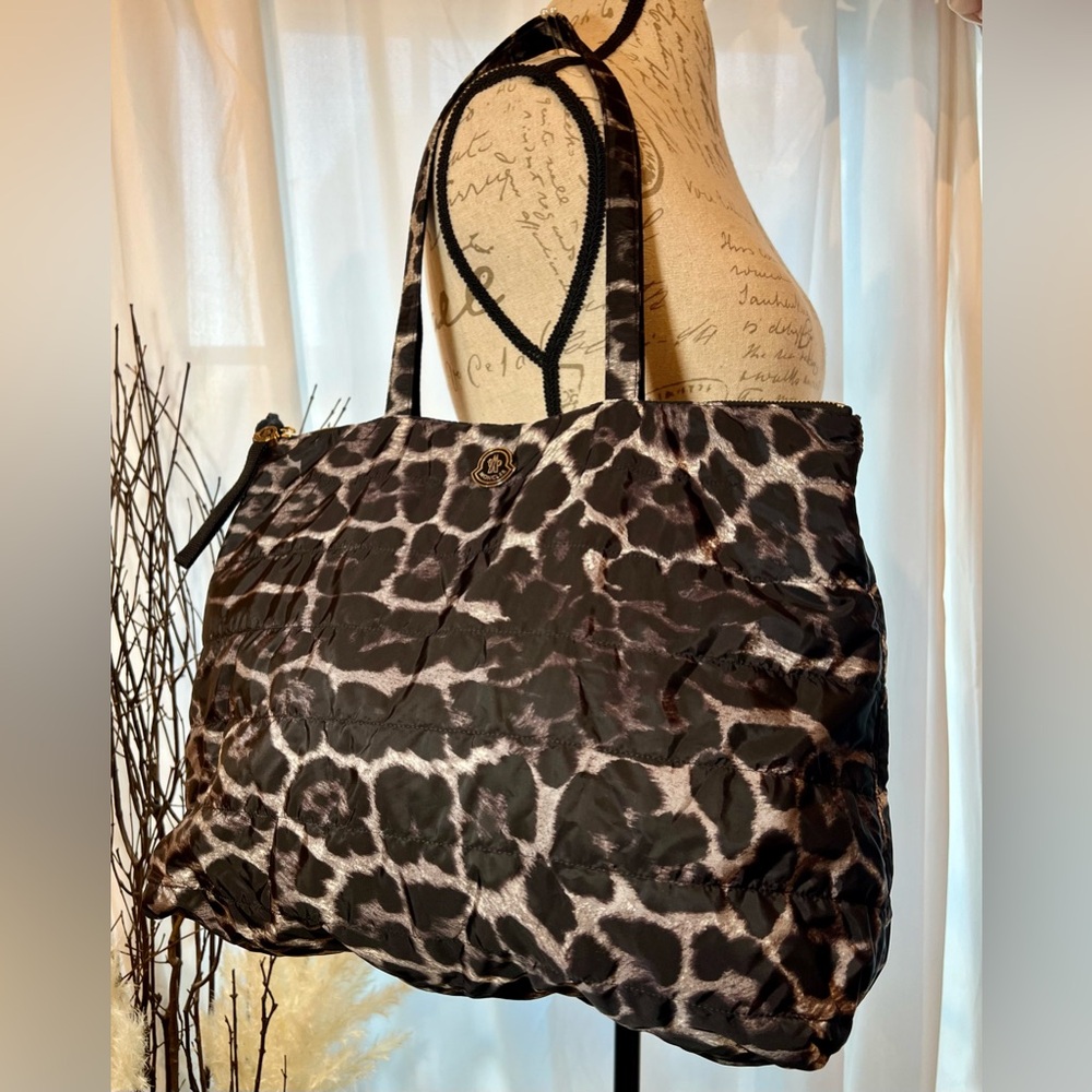Moncler THERESE New With Tags Leopard Animal Print Purse Tote Shoulder Bag - Picture 3 of 13